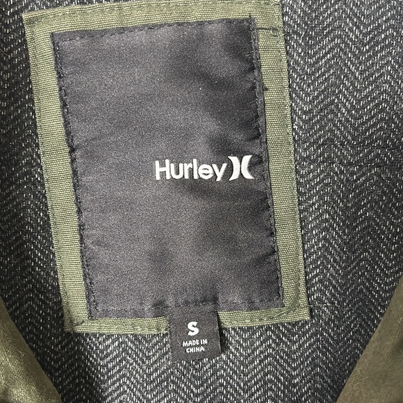 Hurley Men’s Size Small Army Green Heavy Cotton Full Zip and Snap Jacket - Picture 3 of 15